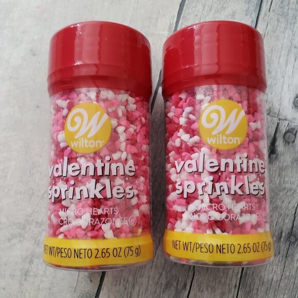 Wilton Valentines Micro Heart Sprinkles (set of 2) Pink, Red and White - Picture 1 of 3